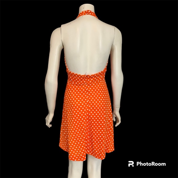 Vintage 60s 70s polka dot polyester dress set - Picture 4 of 11